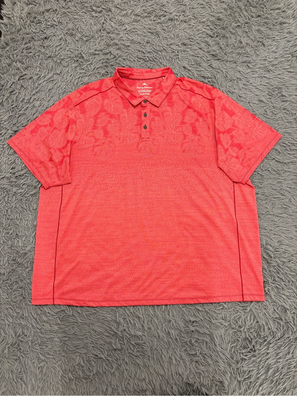Tommy Bahama Mens Island Zone Polo Shirt 3XLB Red Monsterra Print Hawaiian Beach